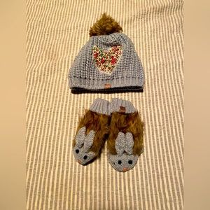 PPK Hat & mitten set Girls 4-6 yr